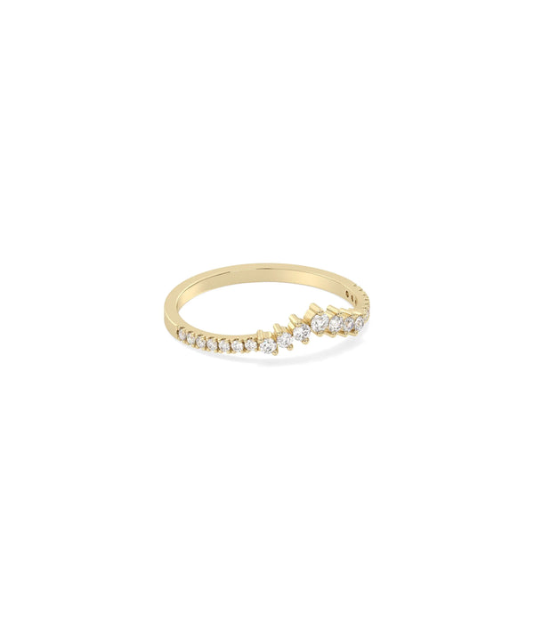 Side view of Diamond Chevron Band Ring showing 1.6mm width and chevron detail alternate view