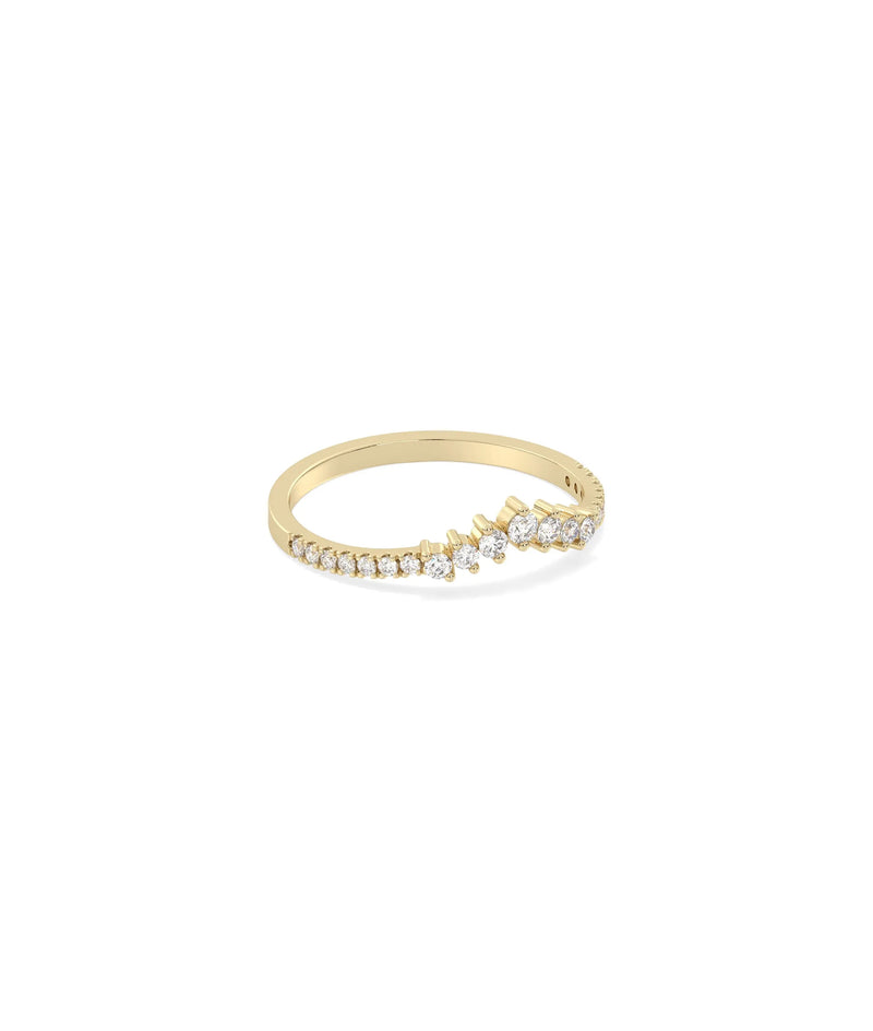 Side view of Diamond Chevron Band Ring showing 1.6mm width and chevron detail