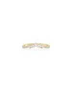 Diamond Chevron Band Ring in yellow gold with V-shaped diamond pattern