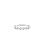 Emerald Cut Diamond Band Ring in white gold featuring Art Deco step-cut stones