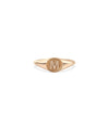 Rose gold Custom Gold Initial Fluted Circle Signet Ring with custom initial and elegant fluting