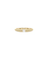 Diamond Solitaire Fluted Ring in yellow gold with solitaire and fluted texture