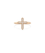 Rose gold Diamond Cross Ring with meaningful religious cross and diamonds