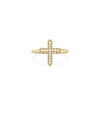 Diamond Cross Ring in yellow gold with diamond-adorned cross symbol