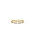 Round & Baguette Diamond Wide Band Ring