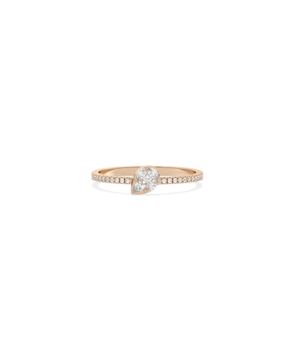 Rose gold Illusion Set Diamond Band Ring with clever illusion set diamonds