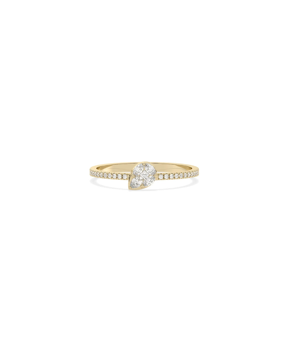 Illusion Set Diamond Band Ring in yellow gold with enhanced diamond appearance