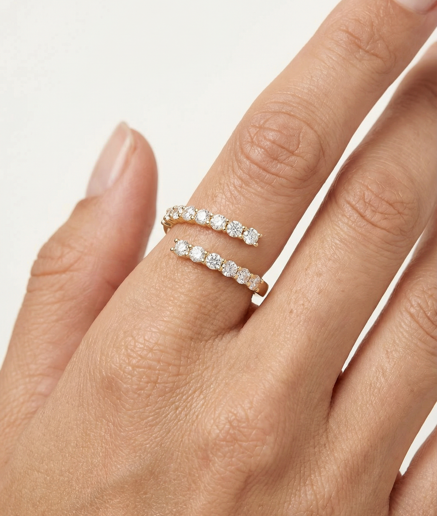 Diamond Bypass Ring