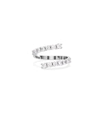 Diamond Bypass Ring in white gold featuring flowing bands with diamond coverage