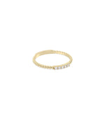 Side view of 5 Stone Diamond Beaded Band Ring showing 1.7mm width and beaded detail