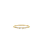 5 Stone Diamond Beaded Band Ring in yellow gold with five diamonds and beading