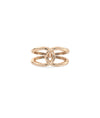 Rose gold twist ring featuring commanding presence and sophisticated curves