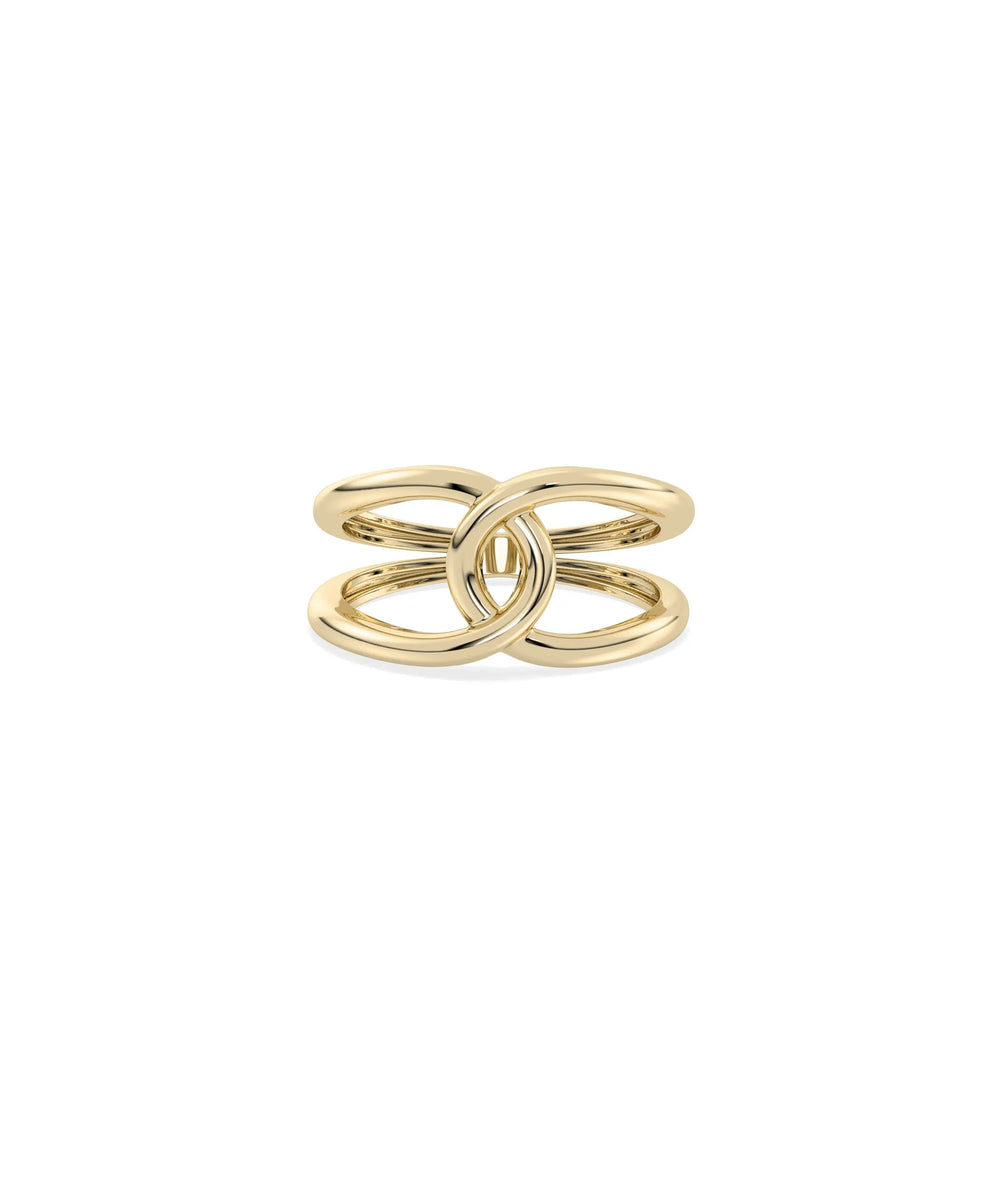 Gold Twist Band Ring yellow gold showcasing bold 11.5mm spiraling twist design