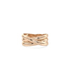 Rose gold Gold Criss Cross Ring with bold interwoven X-formation and depth