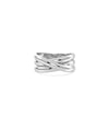 White gold Gold Criss Cross Ring featuring architectural overlapping criss cross pattern