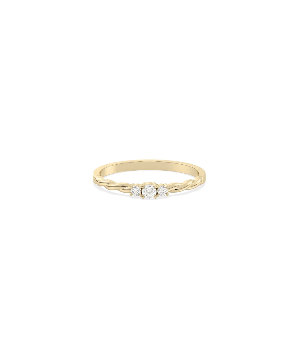 Diamond Rope Band Ring - 79e | Everyday 14K Gold Jewelry