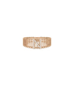 Rose gold Custom Diamond Initial Band Ring with bold personalized letter design