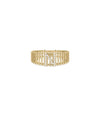 Custom Diamond Initial Band Ring in yellow gold with personalized diamond initial