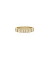 2 Row Diamond Band and Fluted Eternity Ring in yellow gold with dual rows
