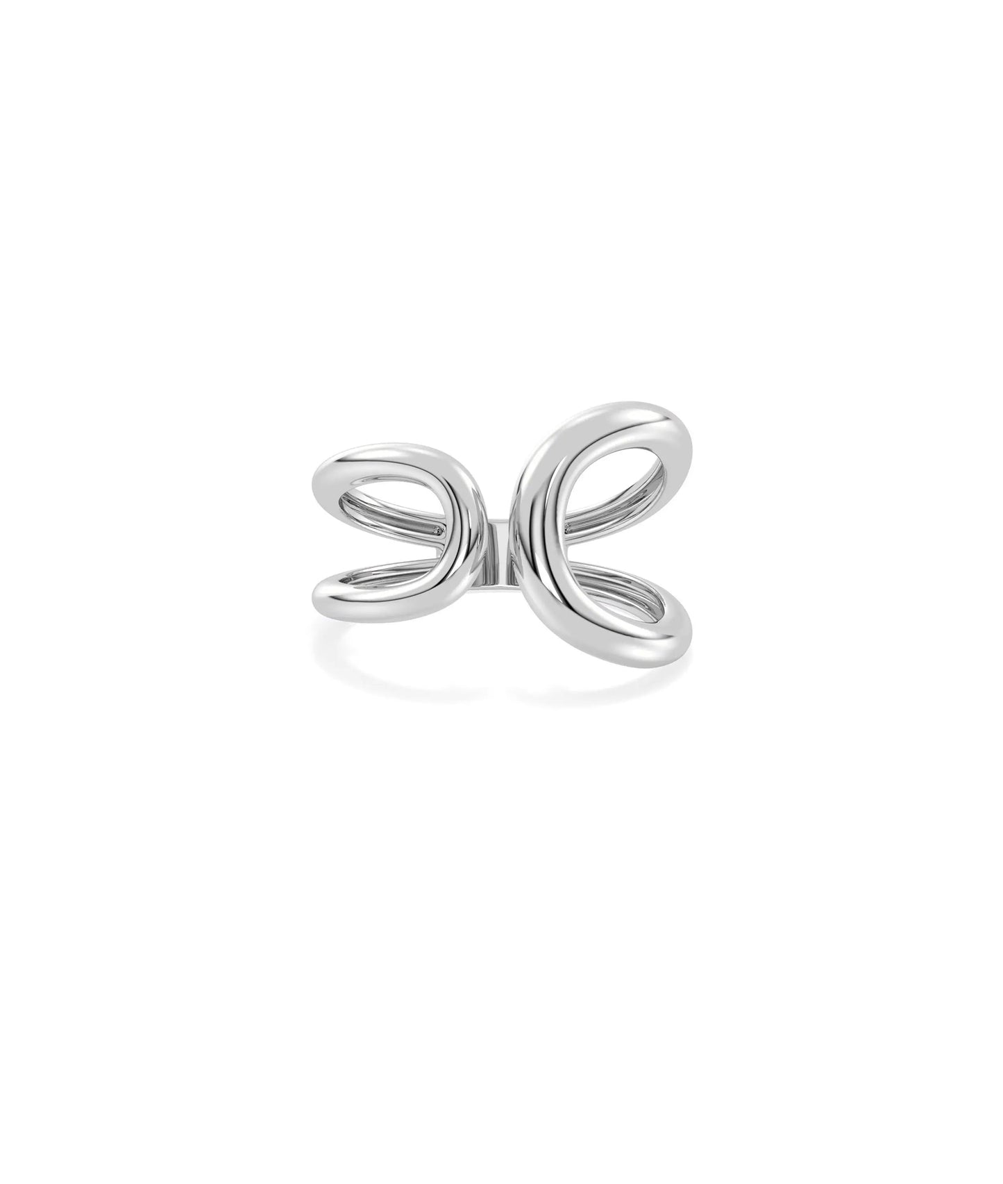 Gold Twist Split Ring white gold with modern sophisticated sculptural styling