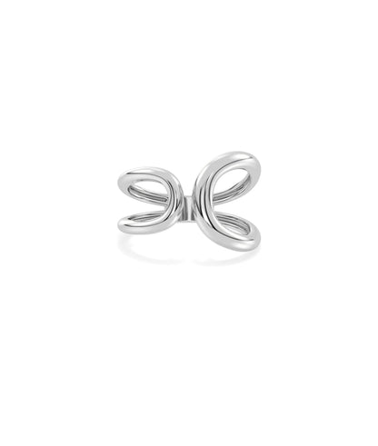 Gold Twist Split Ring white gold with modern sophisticated sculptural styling