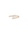 Rose gold Beaded Gold and Diamond Bypass Cluster Ring featuring beaded crossing bands