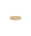 Multi Shape Diamond Eternity Band Ring with Beaded Edges in yellow gold with varied diamonds