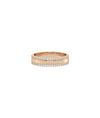 Rose gold 2 Line Diamond Eternity Band Ring featuring dual row diamond coverage