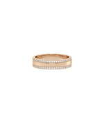 Rose gold 2 Line Diamond Eternity Band Ring featuring dual row diamond coverage