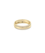 Side view of 2 Line Diamond Eternity Band Ring showing 5mm width and two rows