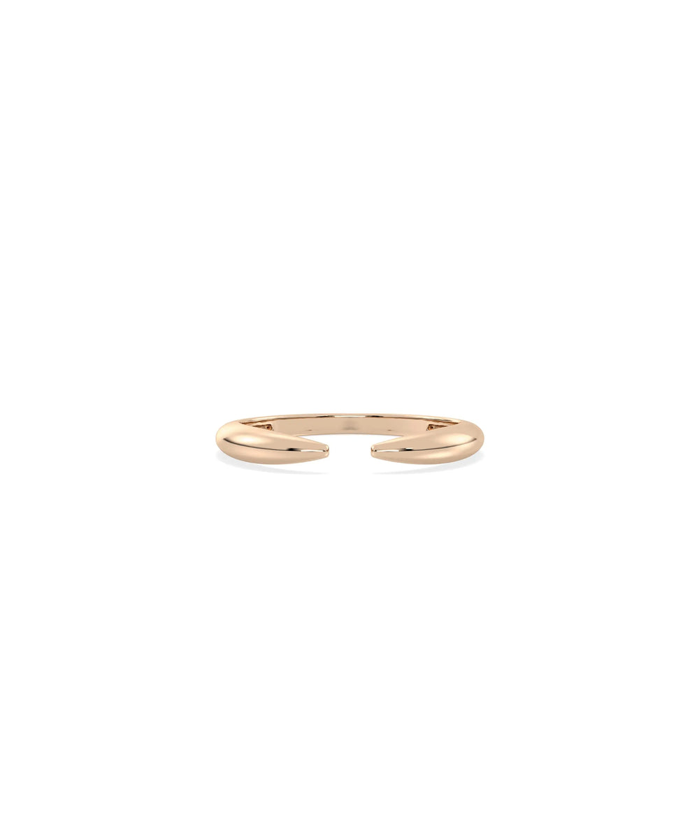 Rose gold split ring featuring elegant golden hue and distinctive character