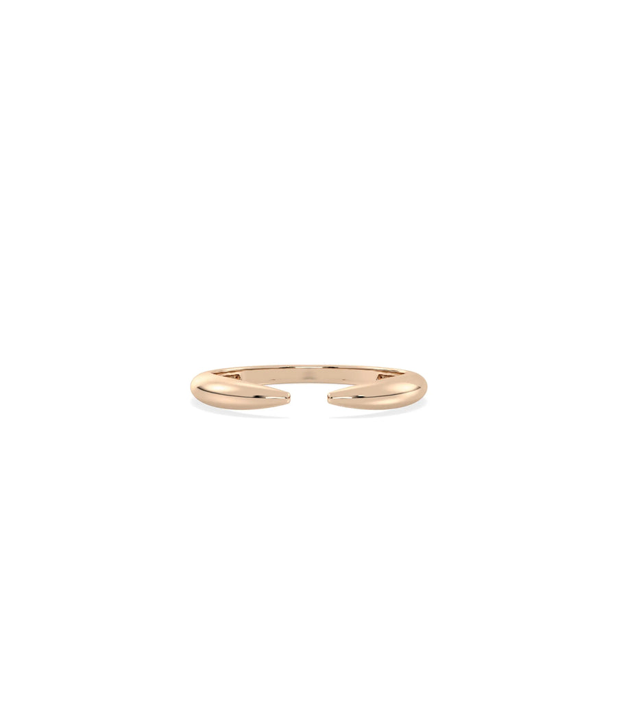 Rose gold split ring featuring elegant golden hue and distinctive character