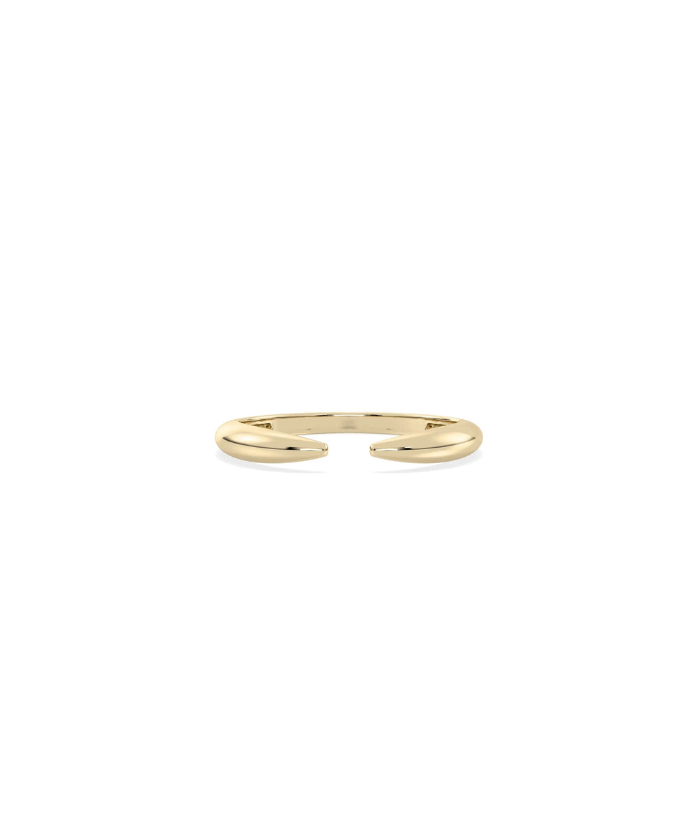 Gold Split Ring yellow gold showcasing stylish open-ended split design