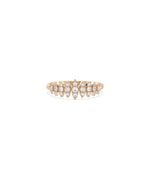 Rose gold Graduating Diamond Band Ring with dimensional tapered diamond design