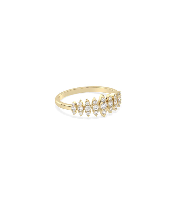 Side view of Graduating Diamond Band Ring showing 7.4mm width and taper detail alternate view