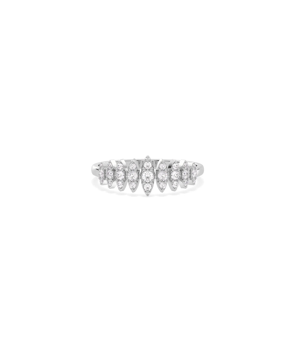 Graduating Diamond Band Ring in white gold featuring graduated diamond flow