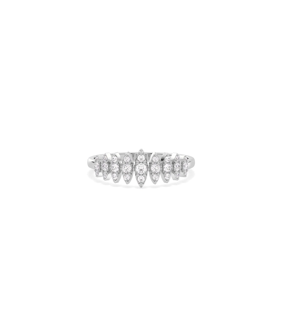 Graduating Diamond Band Ring in white gold featuring graduated diamond flow