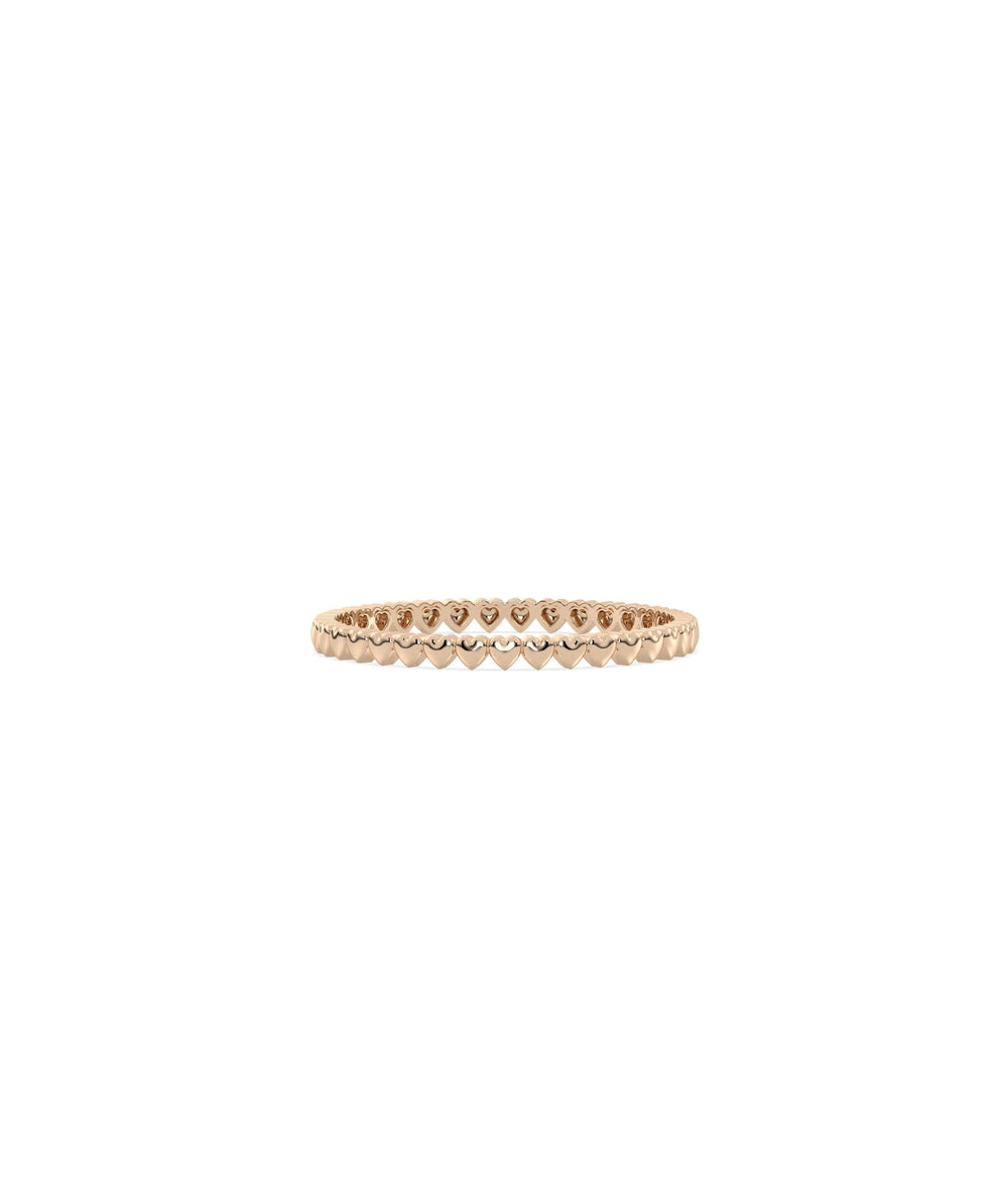 Rose gold eternity ring featuring delightful bubble and heart design combination