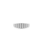 Fluted Graduating Gold Band Ring white gold with sophisticated groove texture