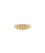 Fluted Graduating Gold Band Ring yellow gold showcasing tapered width design