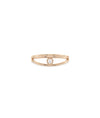 Rose gold solitaire ring featuring timeless single stone band design