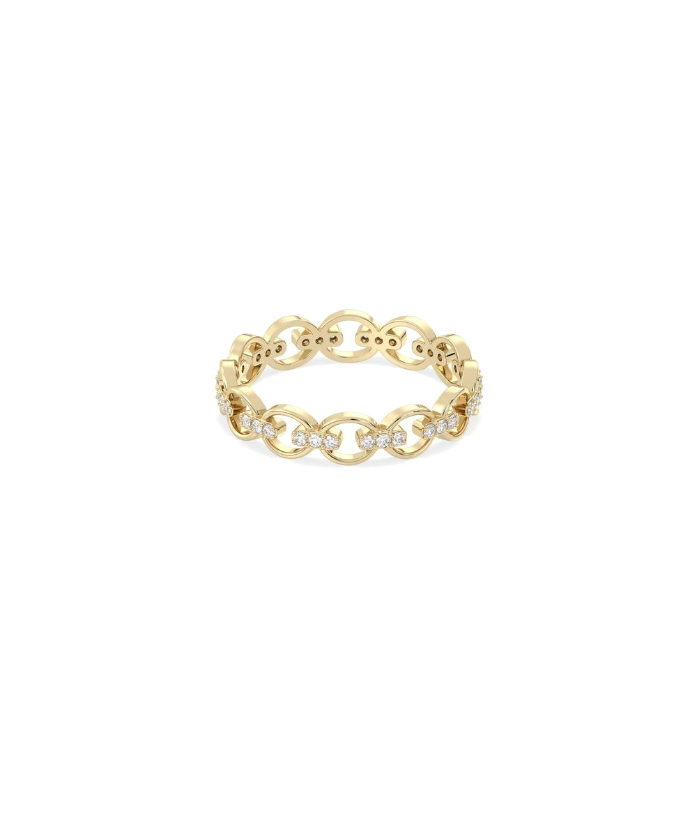 Circle link eternity ring side view displaying 5.4mm width and continuous pattern