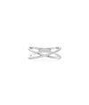 Diamond Line Criss Cross Ring white gold with continuous sparkling diamond lines