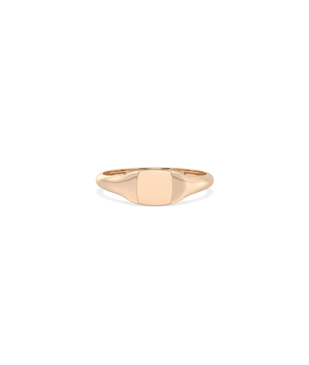 Rose gold Cushion Signet Ring featuring cushion shape