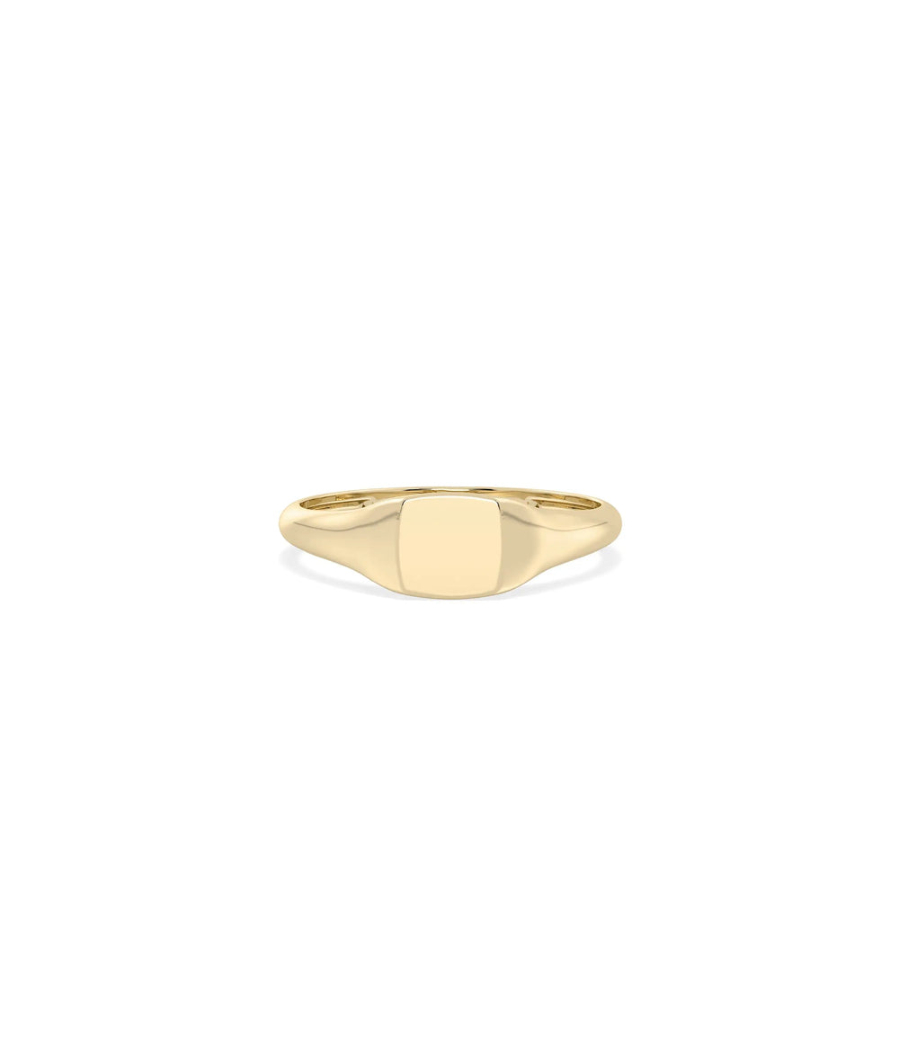 Gold Cushion Signet Ring yellow gold traditional heritage sophisticated