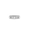 Diamond Bezel Station and Gold Chevron Band Ring white gold with angular chevron detail