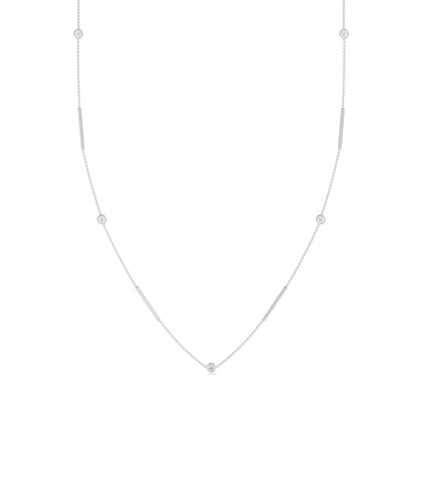 Diamond Station Necklace - 79e | Everyday 14K Gold Jewelry alternate view