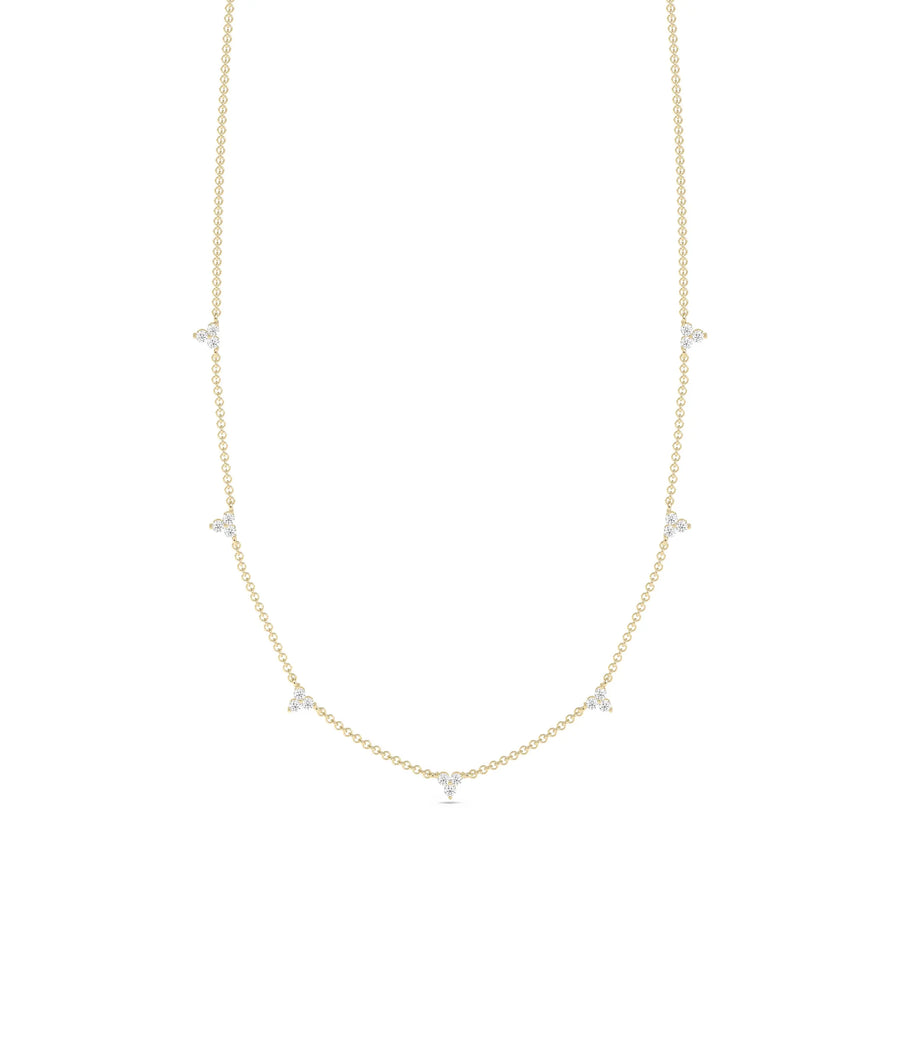 Diamond Station Necklace - 79e | Everyday 14K Gold Jewelry