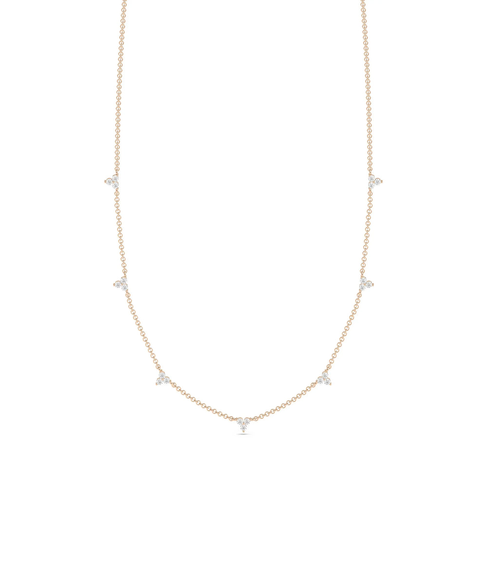 Diamond Station Necklace - 79e | Everyday 14K Gold Jewelry
