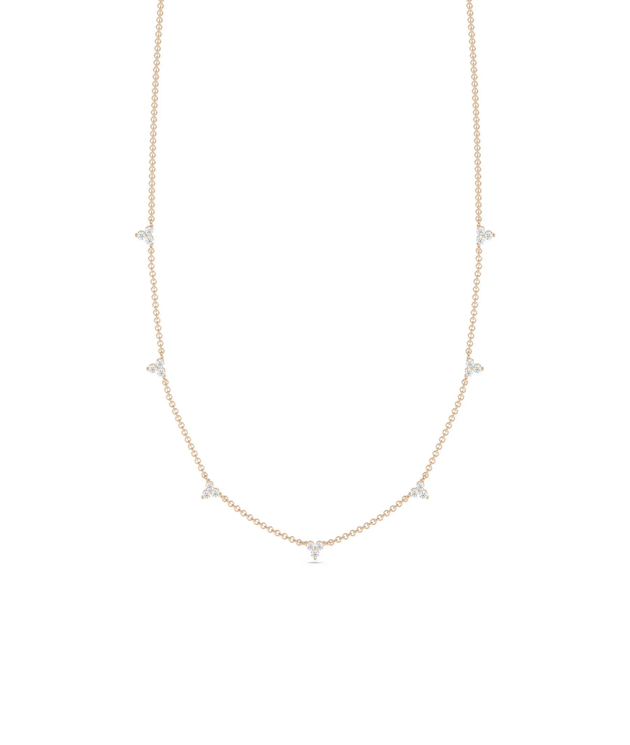 Diamond Station Necklace - 79e | Everyday 14K Gold Jewelry